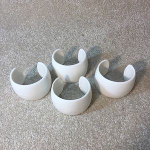 New!  White Hard Plastic Cuff Bracelets So Summer!